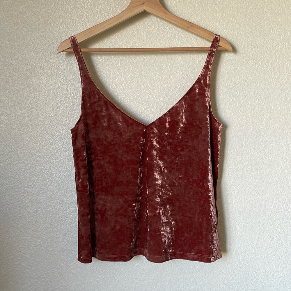 Orange Crushed Velvet Tank
